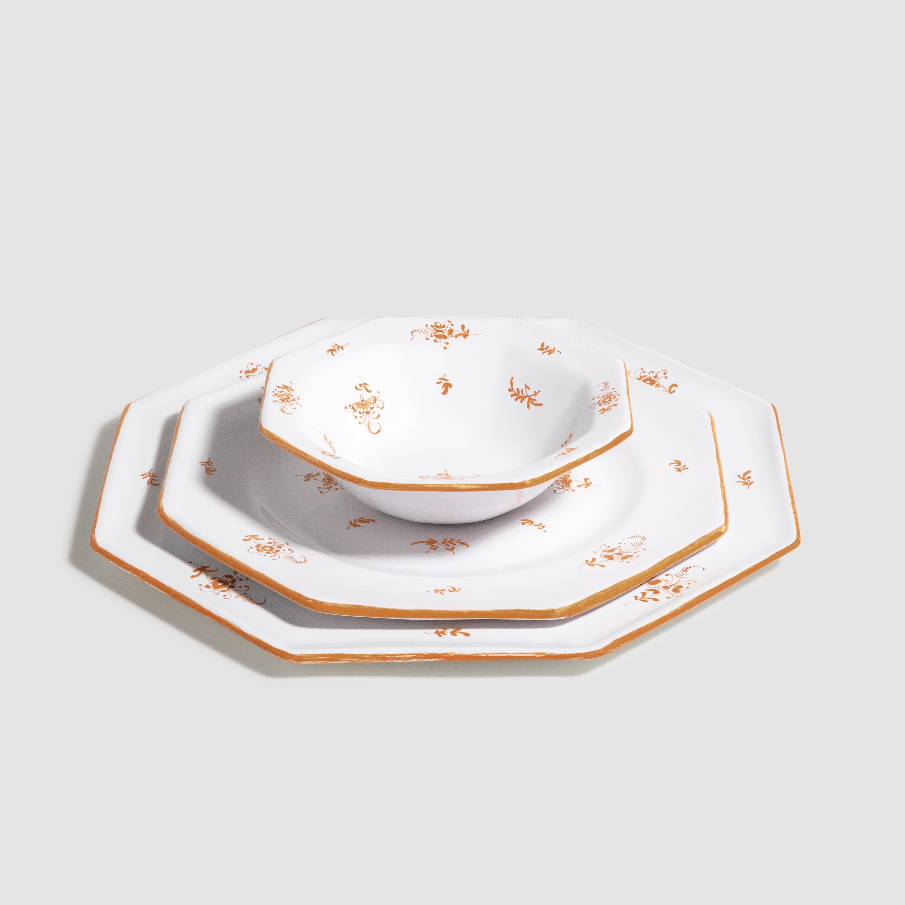 Brindille Salad/Starter Plate, Dinner Plate and Bowl, Ochre Brûlée