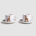 Animaux de la Savane Pair of Espresso Cups & Saucers, Giraffe