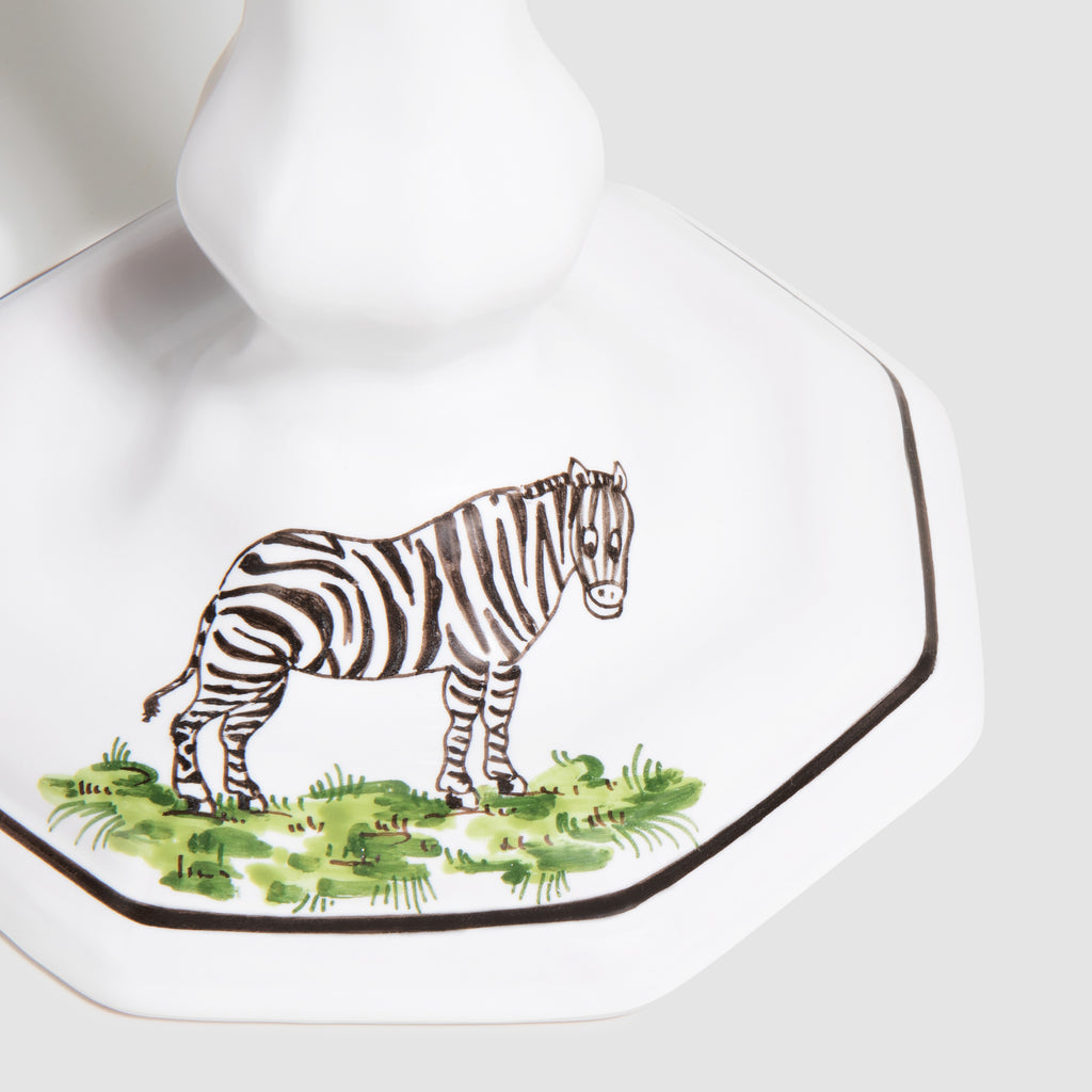 detail of Animaux de la Savane Octagonal Candlestick, Zebra