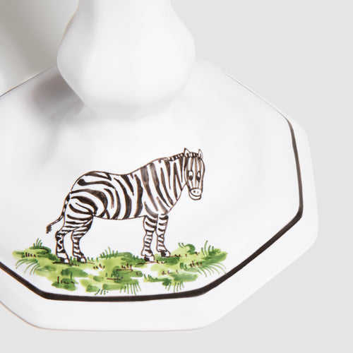 detail of Animaux de la Savane Octagonal Candlestick, Zebra
