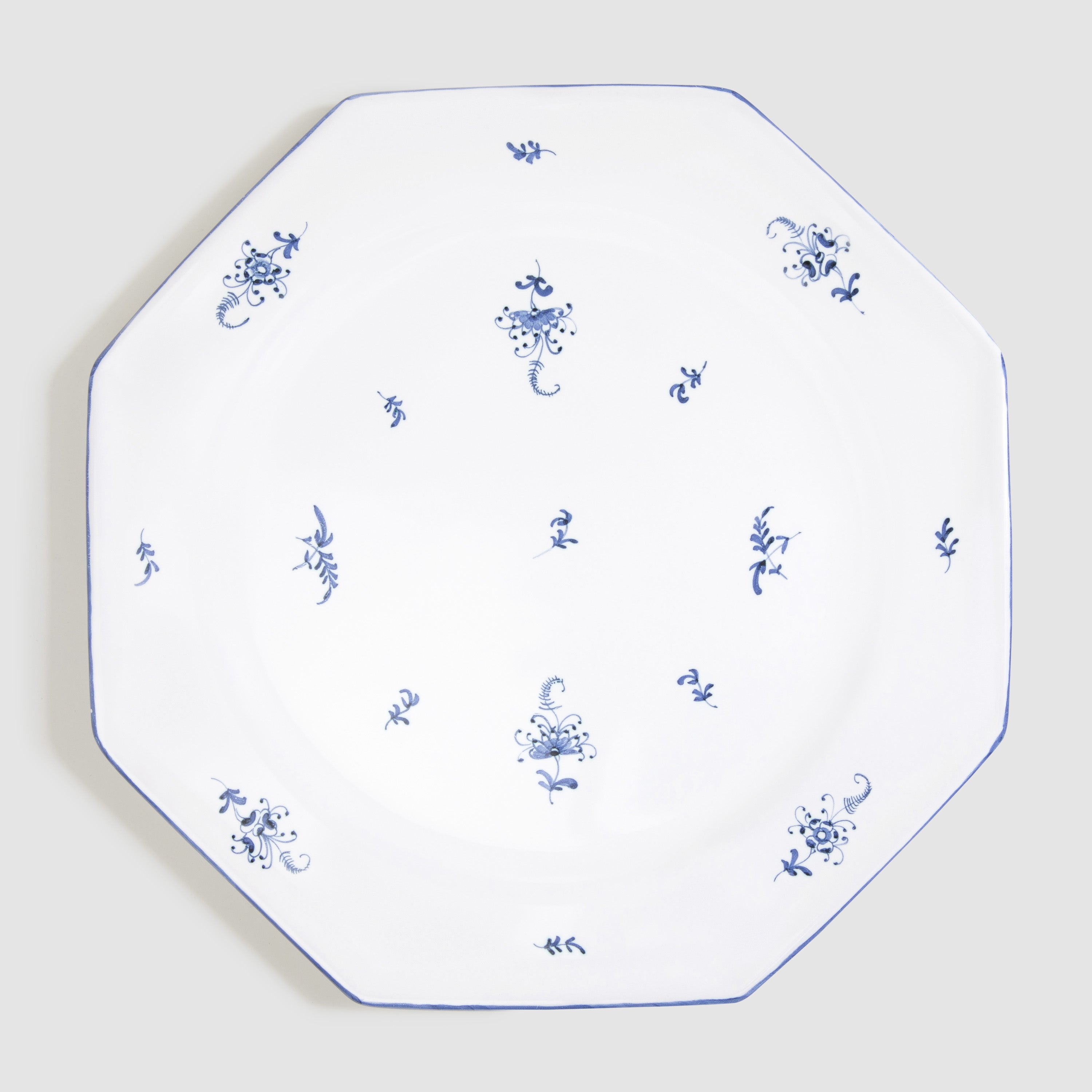 Brindille Large Dinner Plate, Blue Moustiers