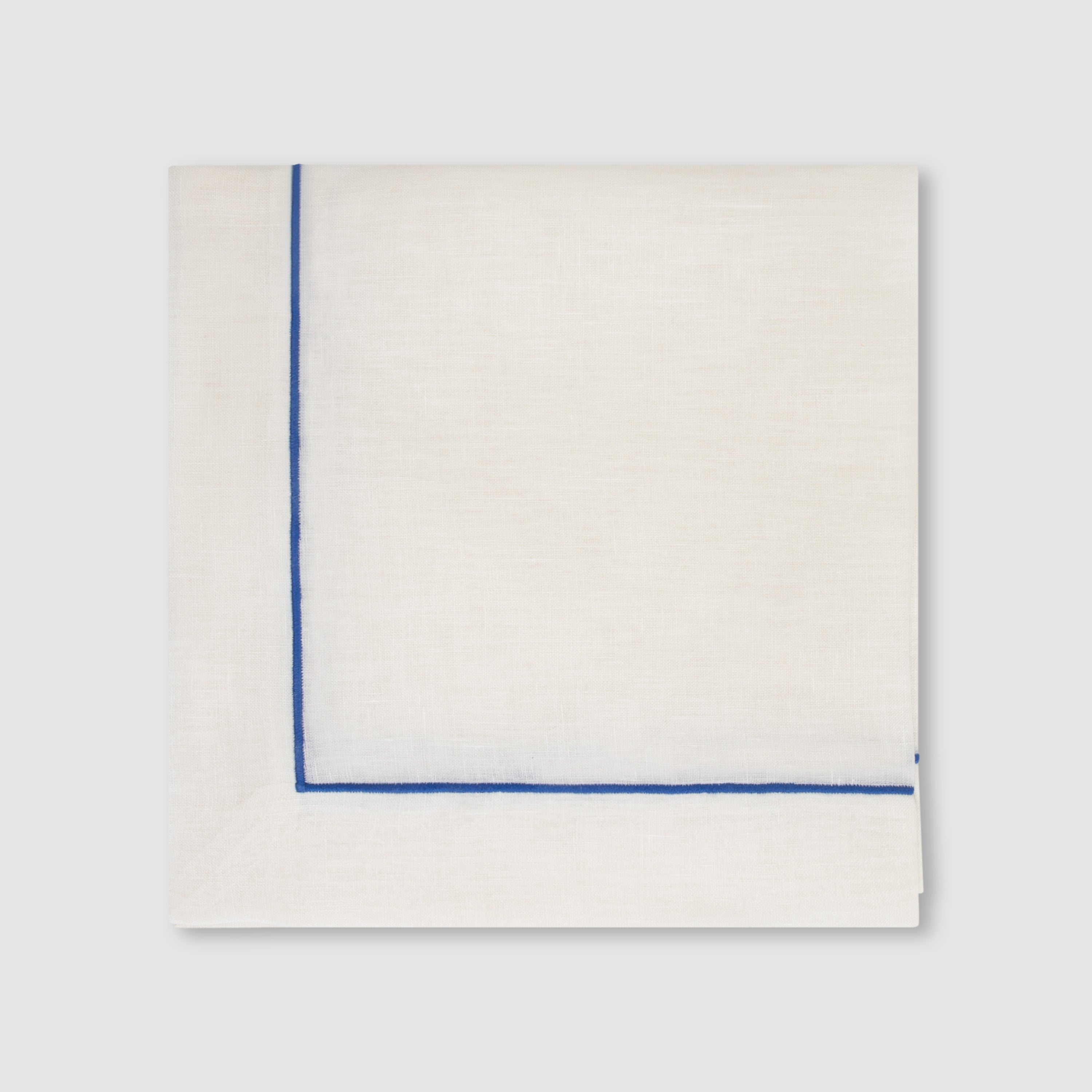 Large Cord Embroidered Table Napkin Ivory, Blue Égyptien