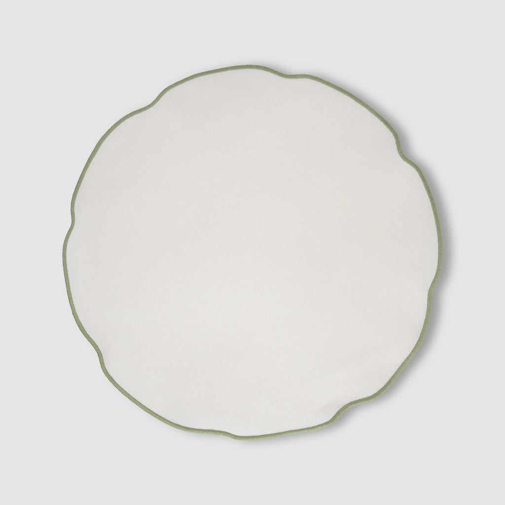 Coated White Linen Placemat, Pistache