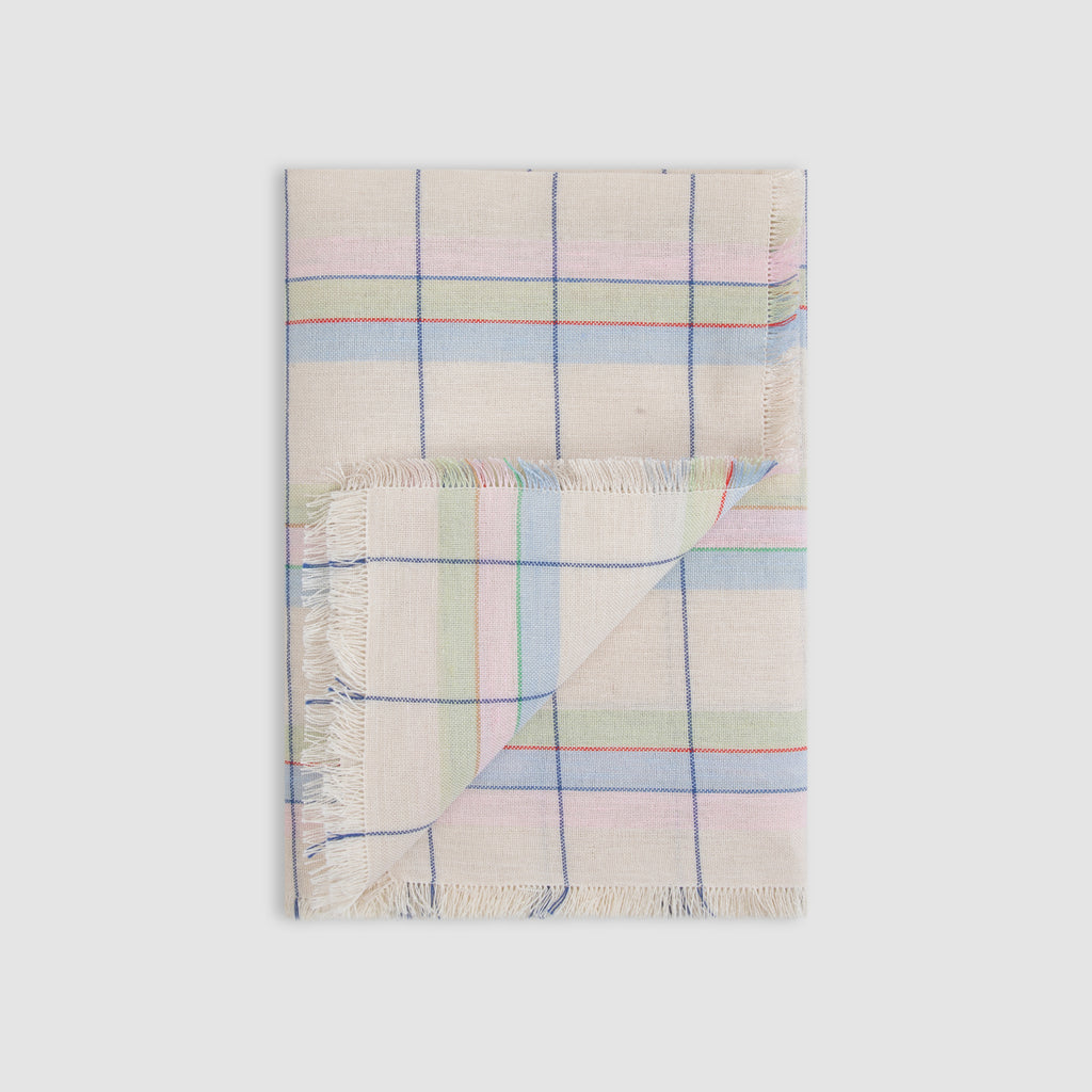 Large Pastel Check Table Campagne Napkin, Multi