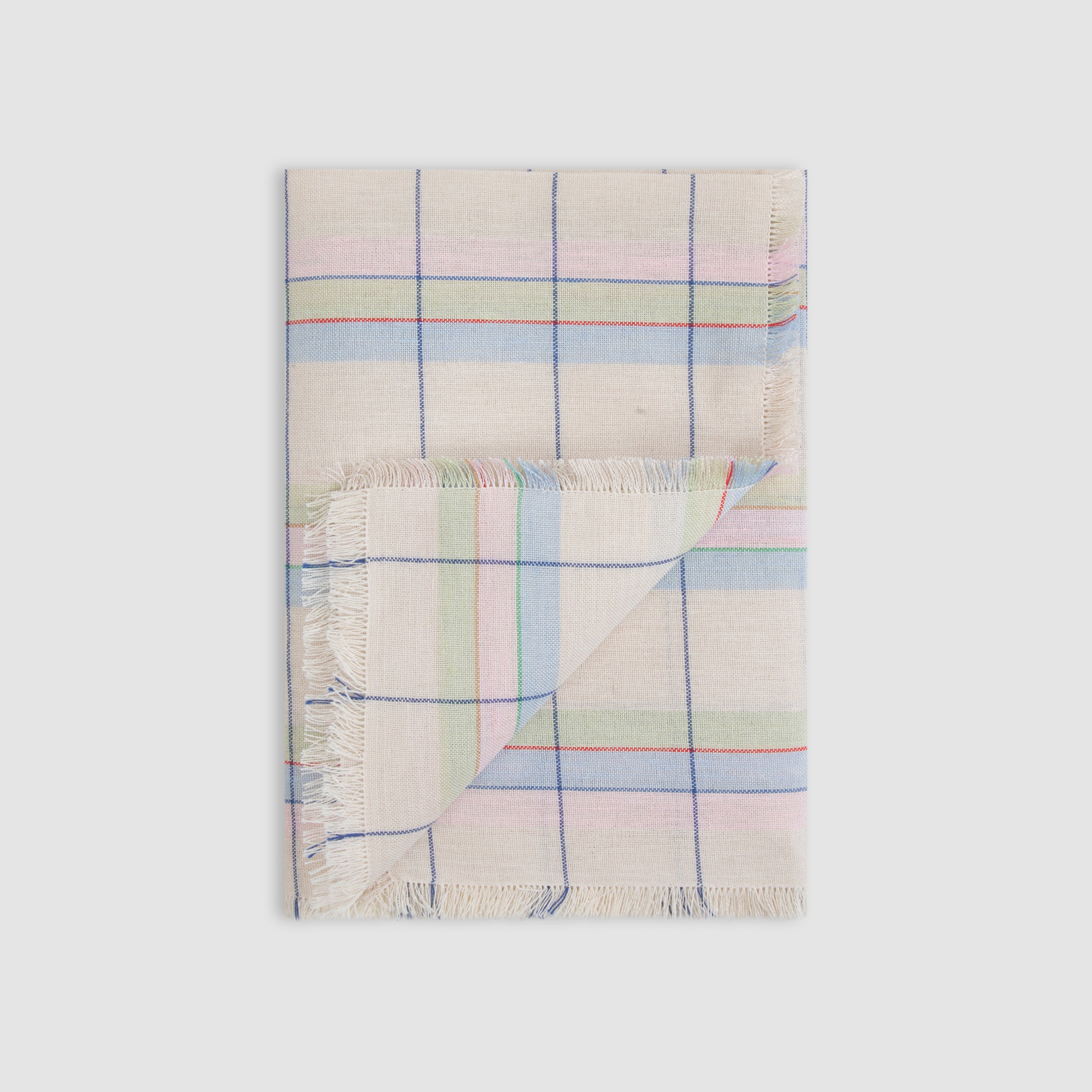 Large Pastel Check Table Campagne Napkin, Multi