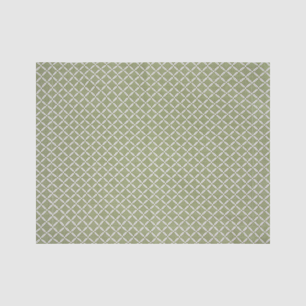 Treillis RectangularJacquard Placemat, Pistache