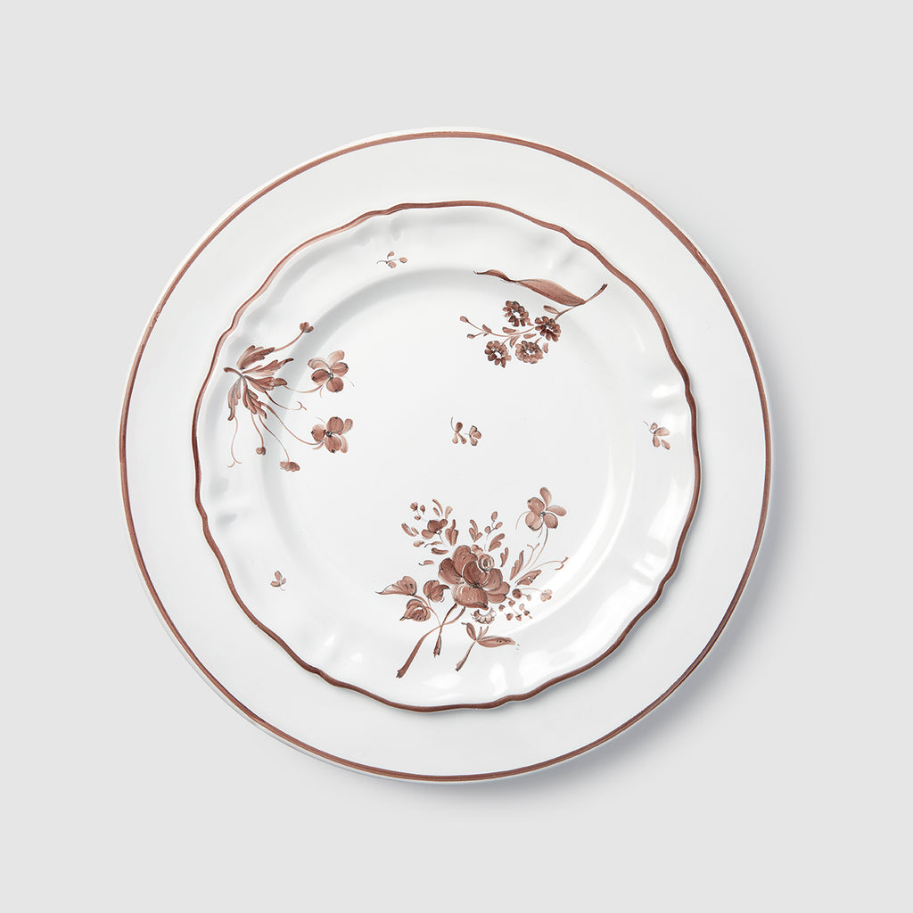 L'Horizon Large Dinner/Charger Plate with Camaieu Dinner Plate, Chocolat