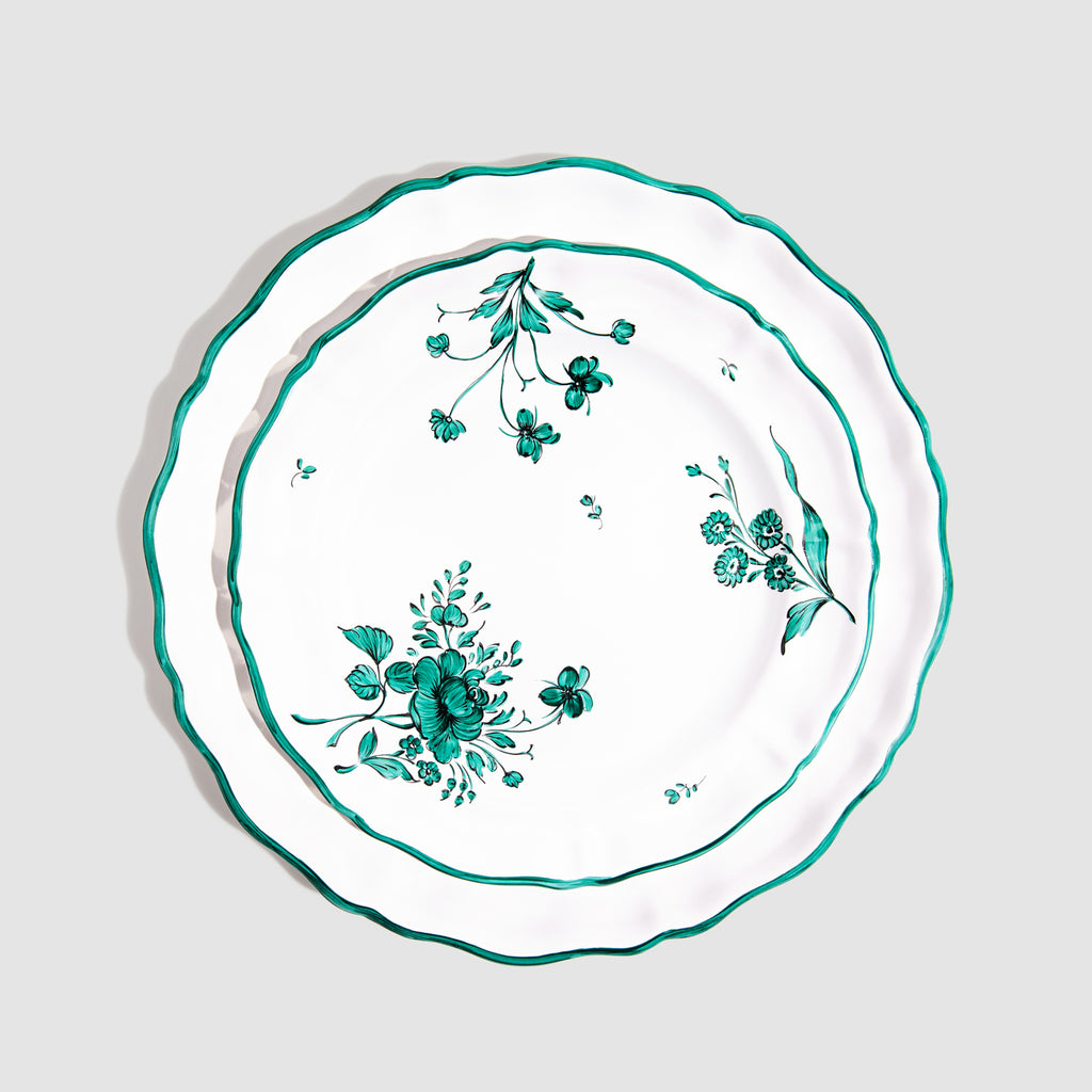 L'Horizon II Dinner Plate with Camaieu Salad Plate, Green
