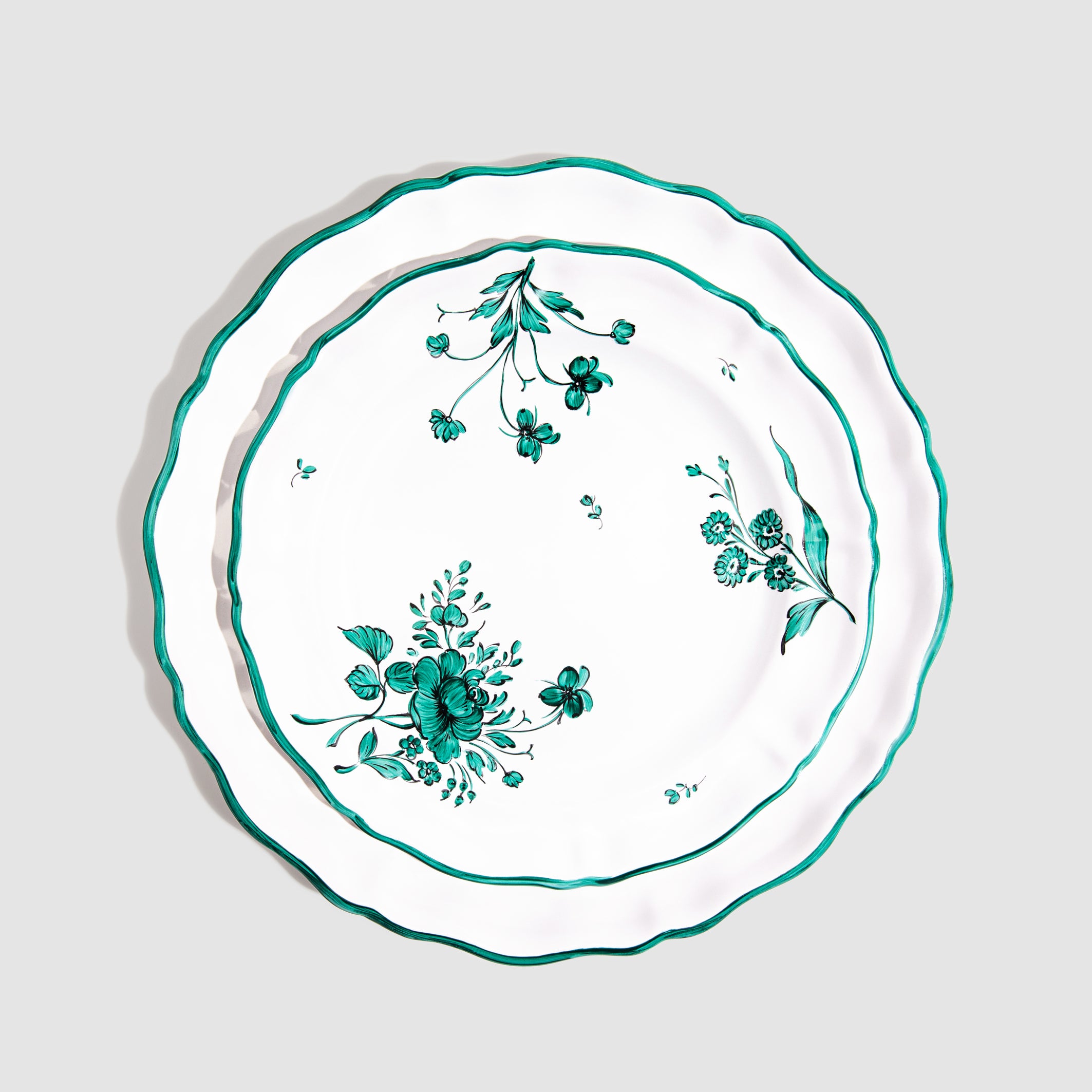 L'Horizon II Dinner Plate with Camaieu Salad Plate, Green