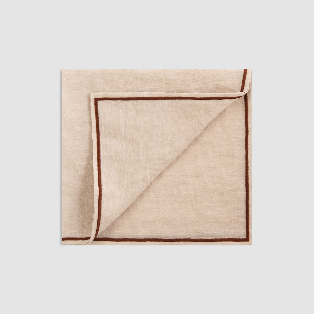 Z.d.G. Soft Linen Cord Embroidered Table Napkin Salt & Pepper, Pain Brûlé