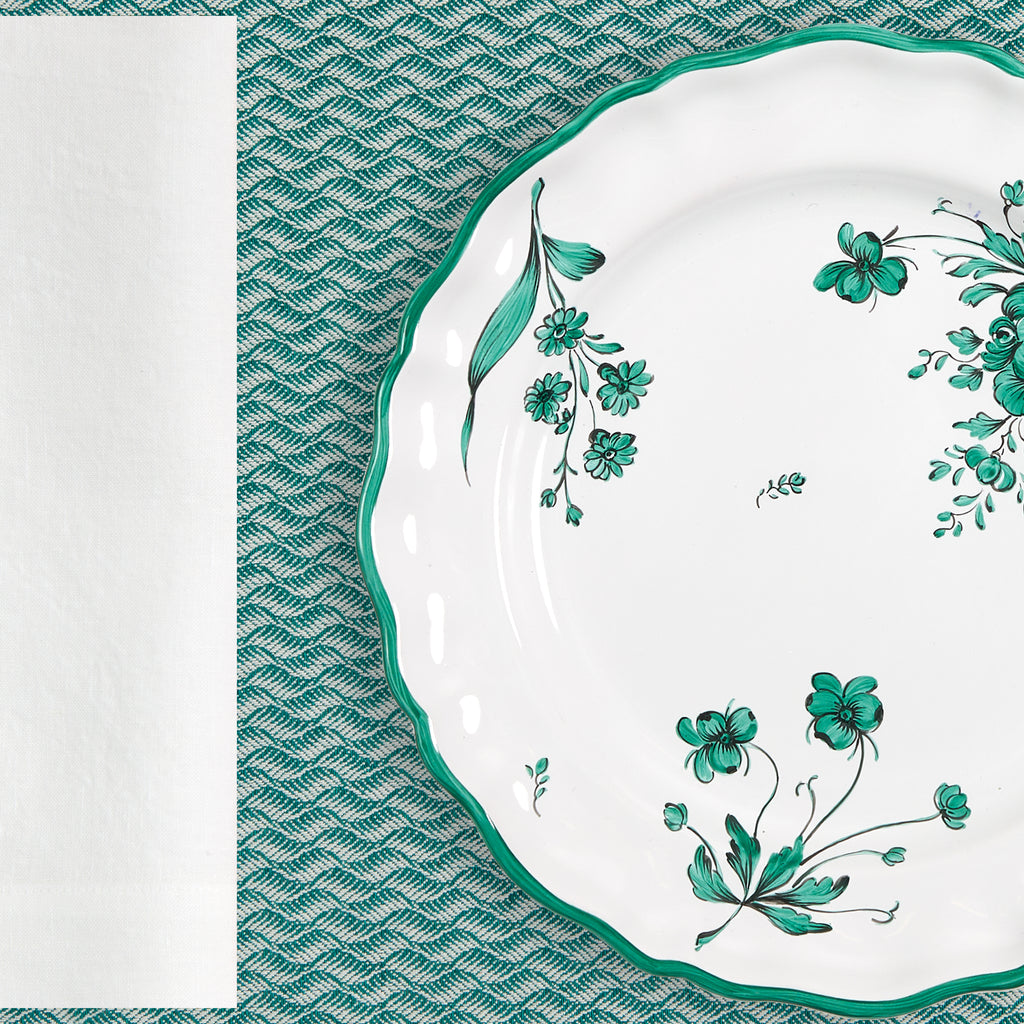 close up detail of Emerald Green Rectangular Jacquard Placemat