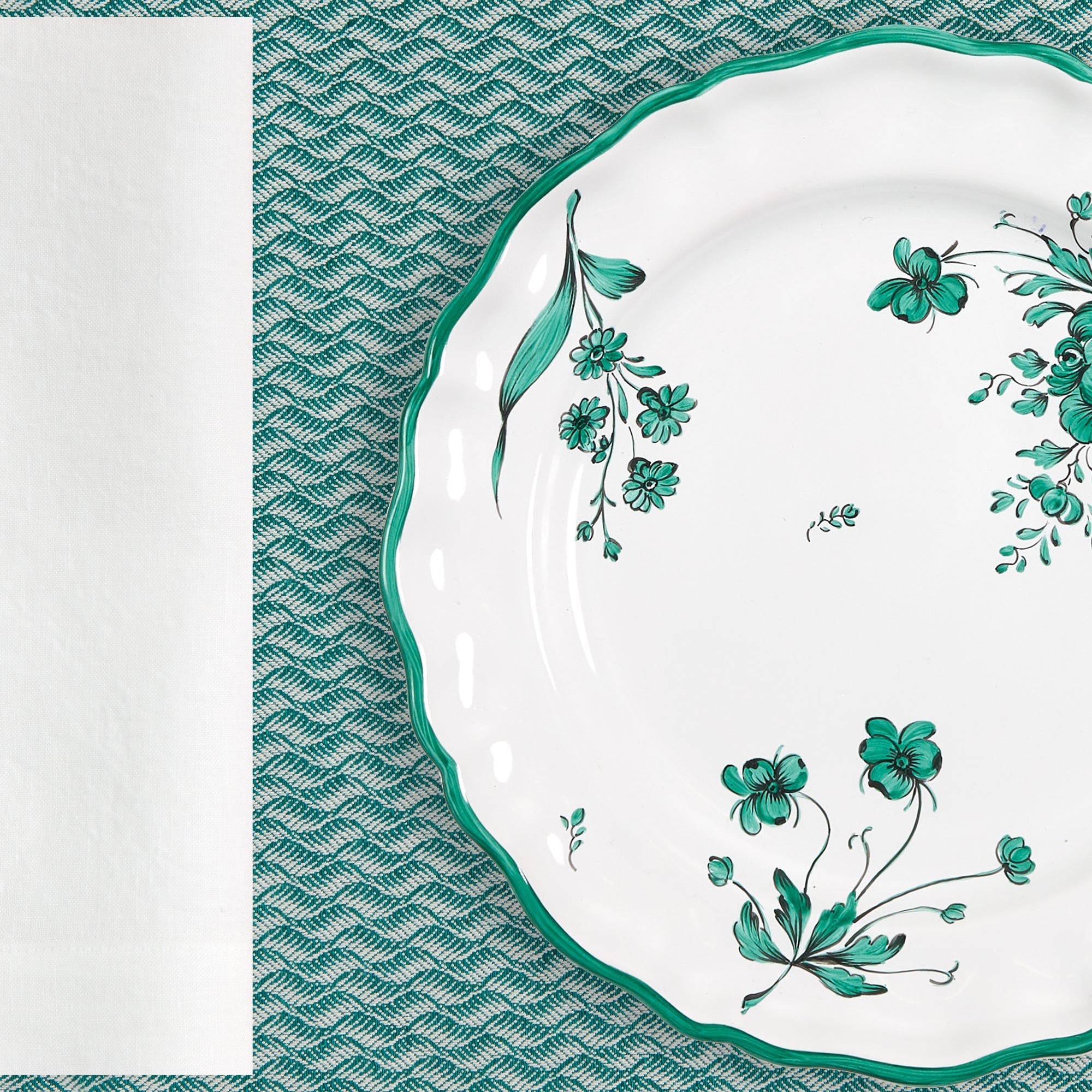 close up detail of Emerald Green Rectangular Jacquard Placemat