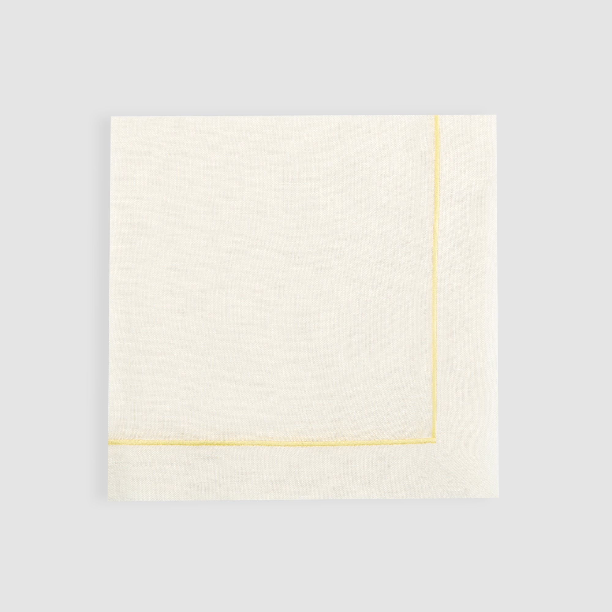 Large Cord Embroidered Table Napkin Ivory, Yellow