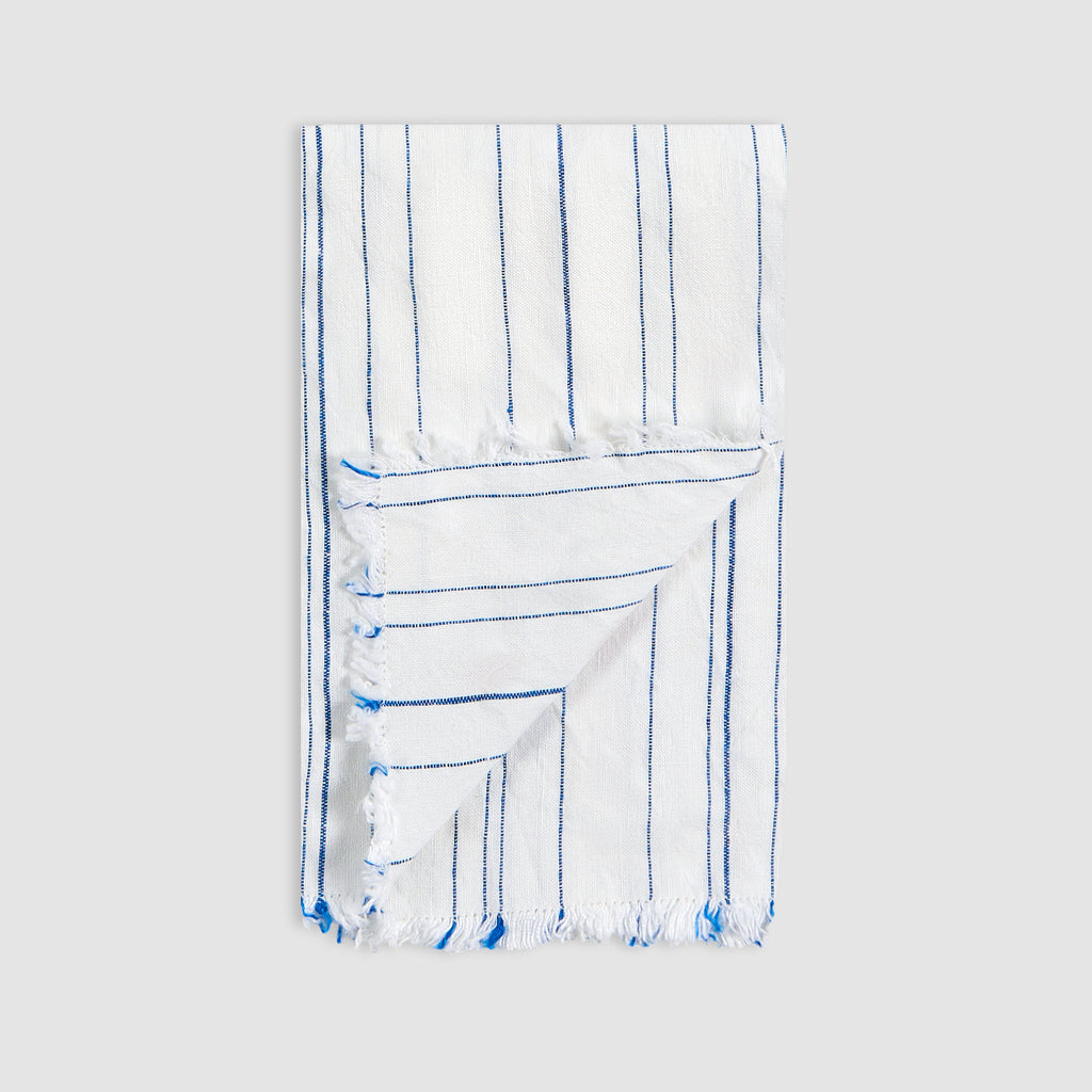 Greta White and Cobalto Blue Napkin