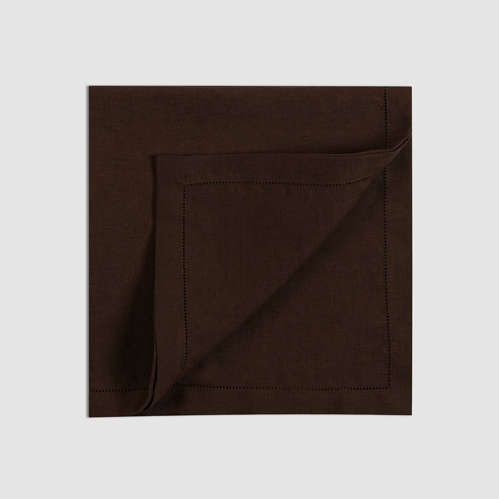 Pulled Thread Dinner Napkin, Chocolate