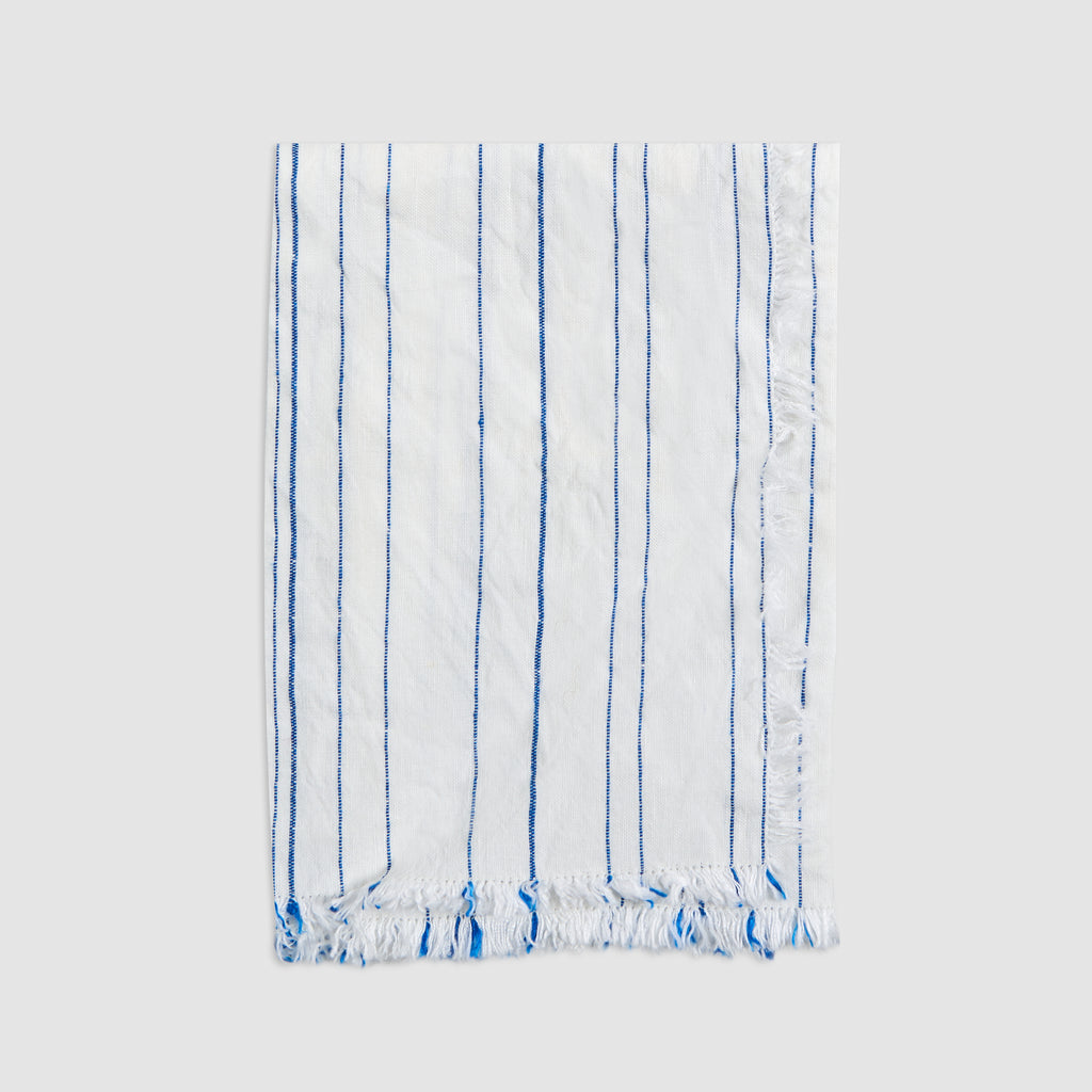 Greta White and Cobalto Blue Napkin