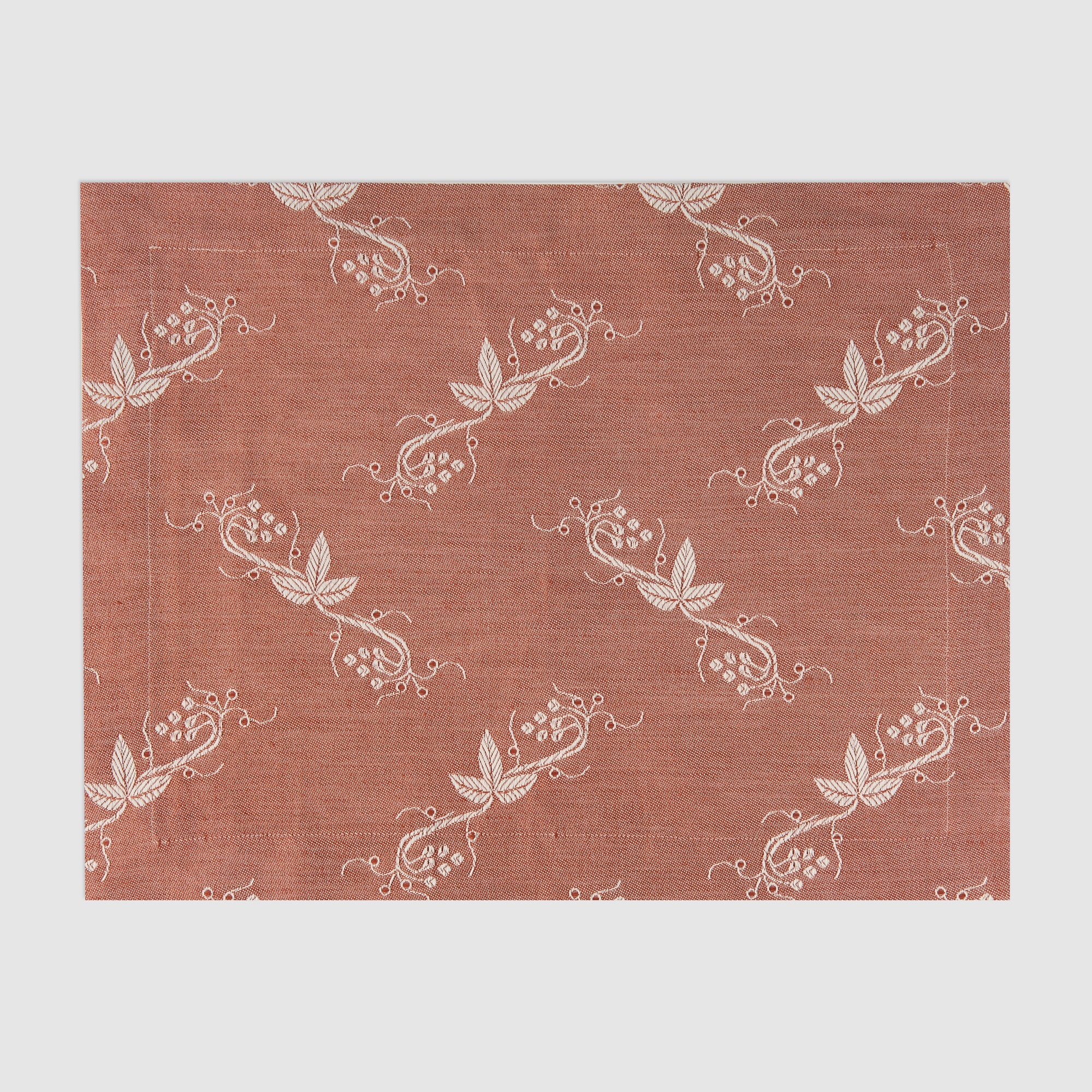 Vigne Rectangular Jacquard Placemat, Cognac