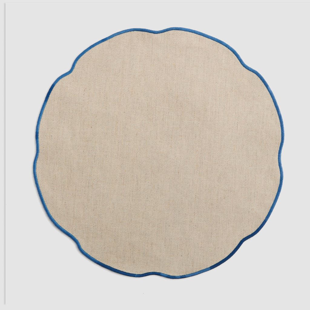 Coated Salt & Pepper Linen Placemat, Oceano