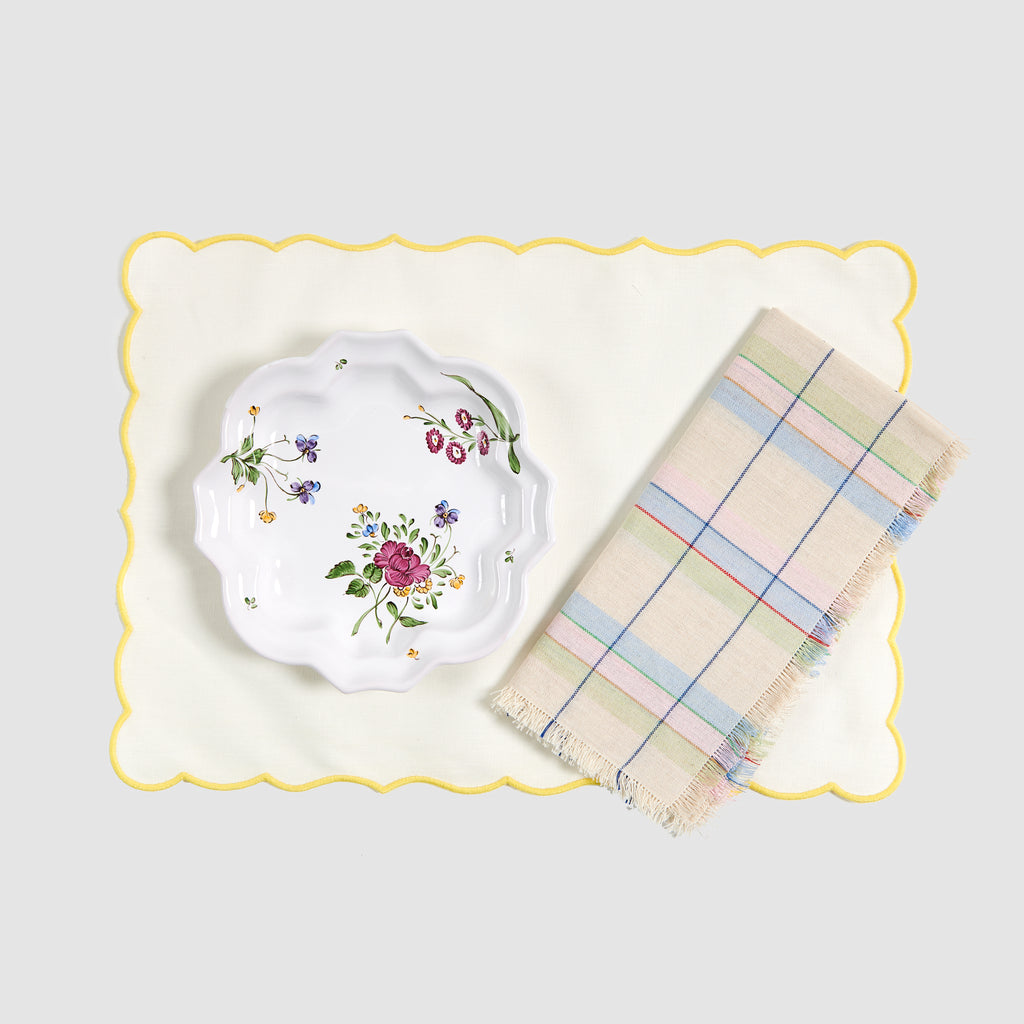 Large Pastel Check Table Campagne Napkin, Multi