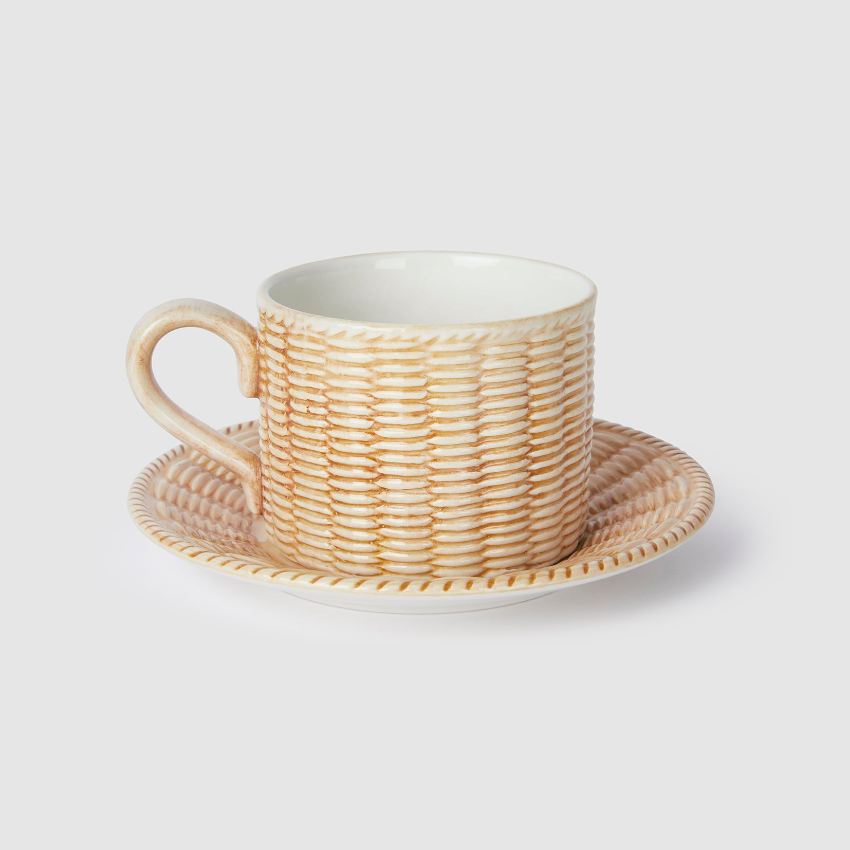 Osier Tea Cup and Saucer, Natural