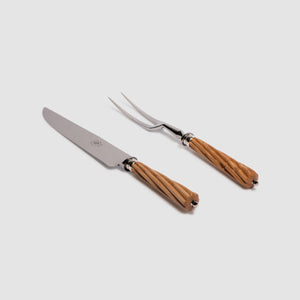 Romilly Olivewood Hand Forged and Carved Carving Set