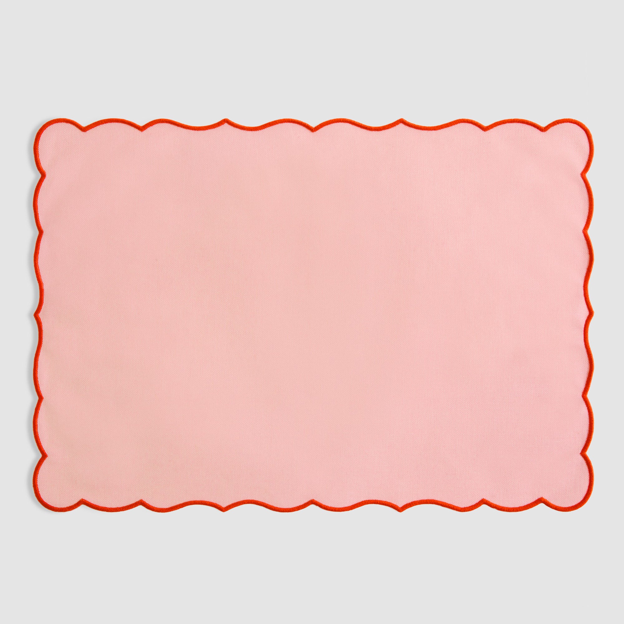 Scallop Edged Coated Placemat, Framboise – Z.d.G. by Zoë de Givenchy