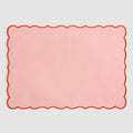 Scallop Edged Coated Placemat, Framboise