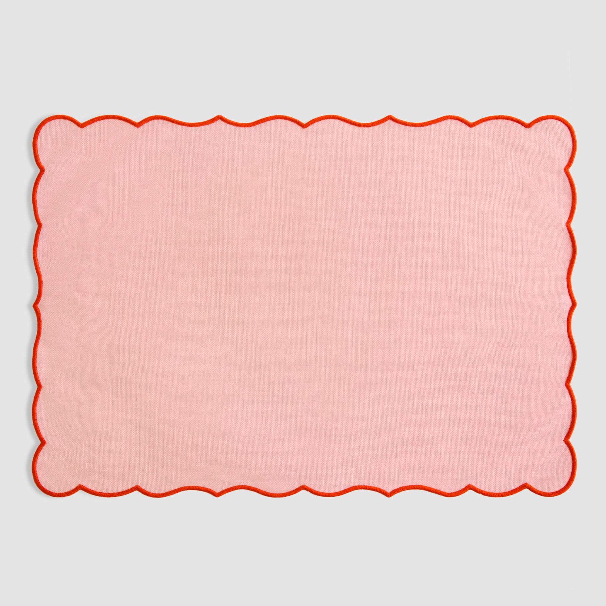 Scallop Edged Coated Placemat, Framboise
