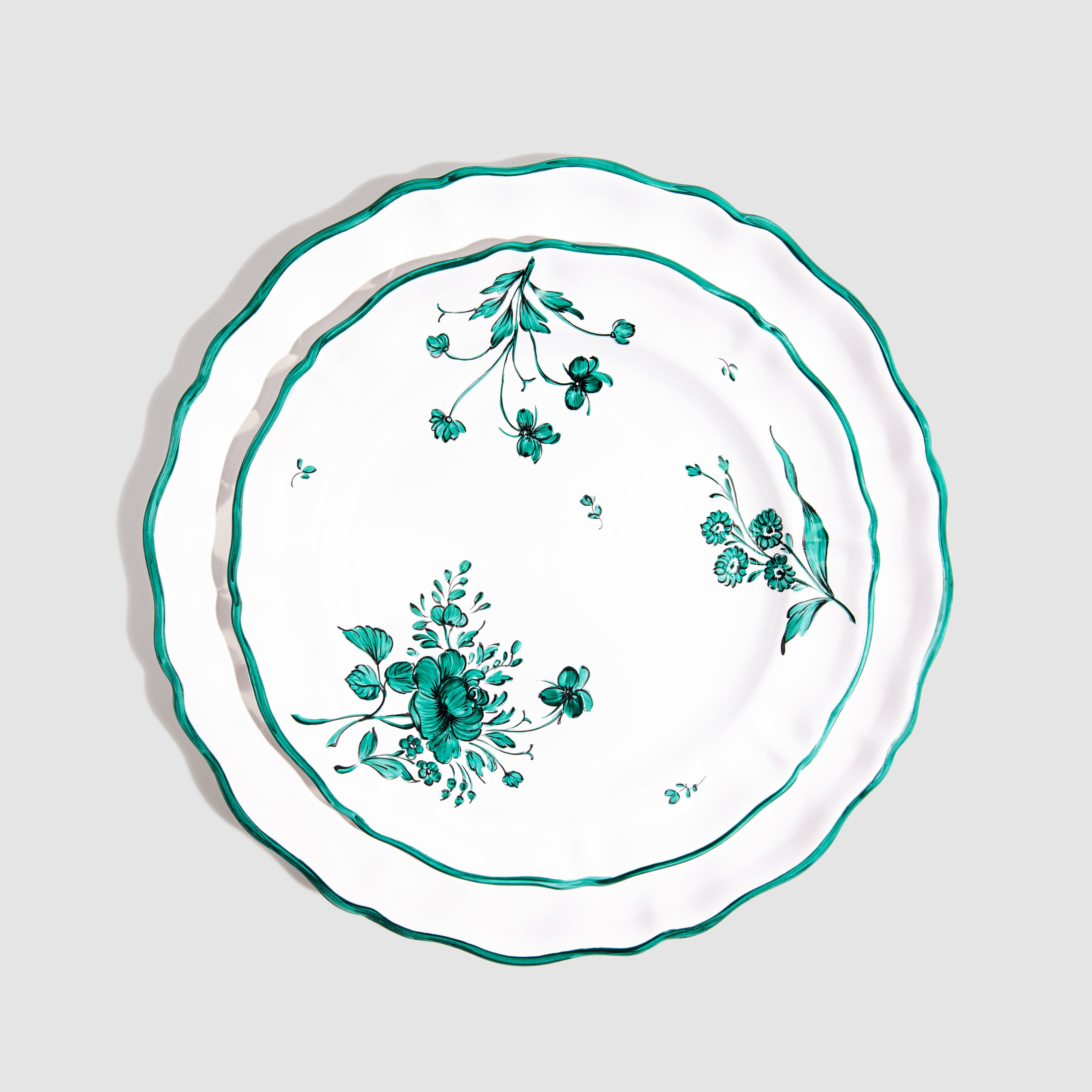 Camaïeu Salad Plate, Green with L'Horizon Dinner Plate
