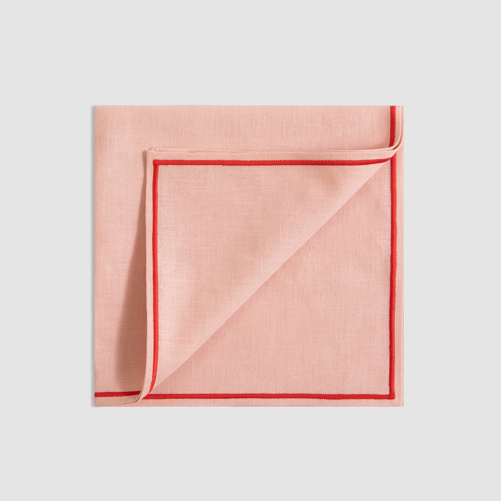 Soft Linen Cord Embroidered Table Napkin, Framboise