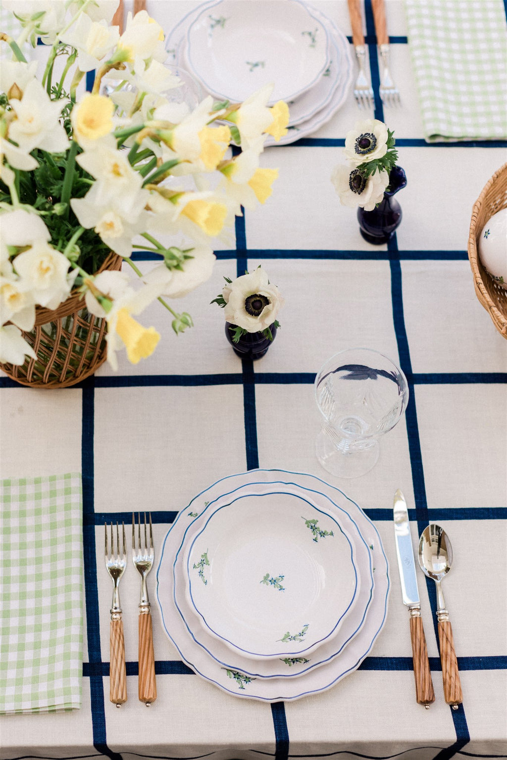 Table Setting with Romilly 5pc Stainless Cutlery Set with Carved Olivewood