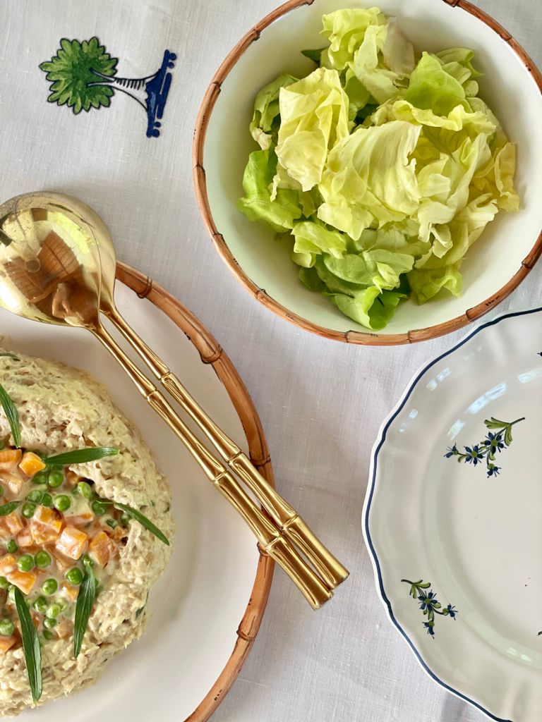 Table Setting with Ramatuelle Bamboo Bowl, Natural